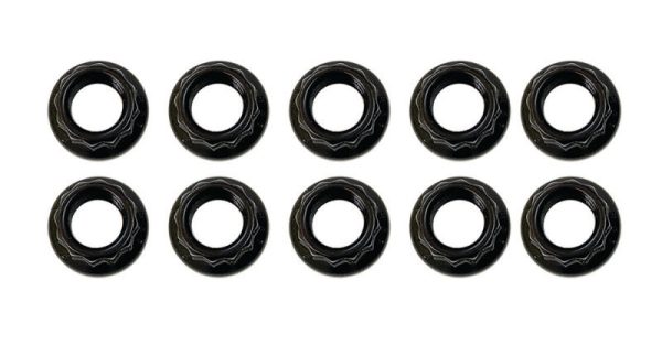 Moroso 5 16in-24 12 Point Black Oxide Flange Nut  - 10 Pack Online now