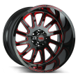 Off Road Monster M17 - 20X10 8x165.1 ET NEG 19MM 125.2CB GLOSS BLACK CANDY RED MILLED Fashion