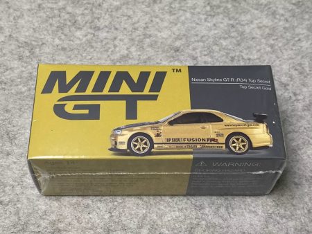 Mini GT Nissan Skyline GT-R R34 Top Secret Gold Hot on Sale