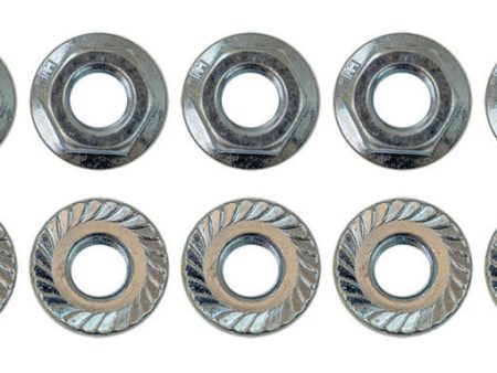 Moroso 5 16in-24 Serrated Zinc Flange Nut  - 10 Pack For Discount