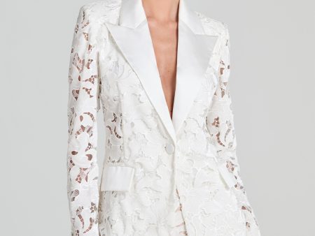 Valia White Blazer Discount