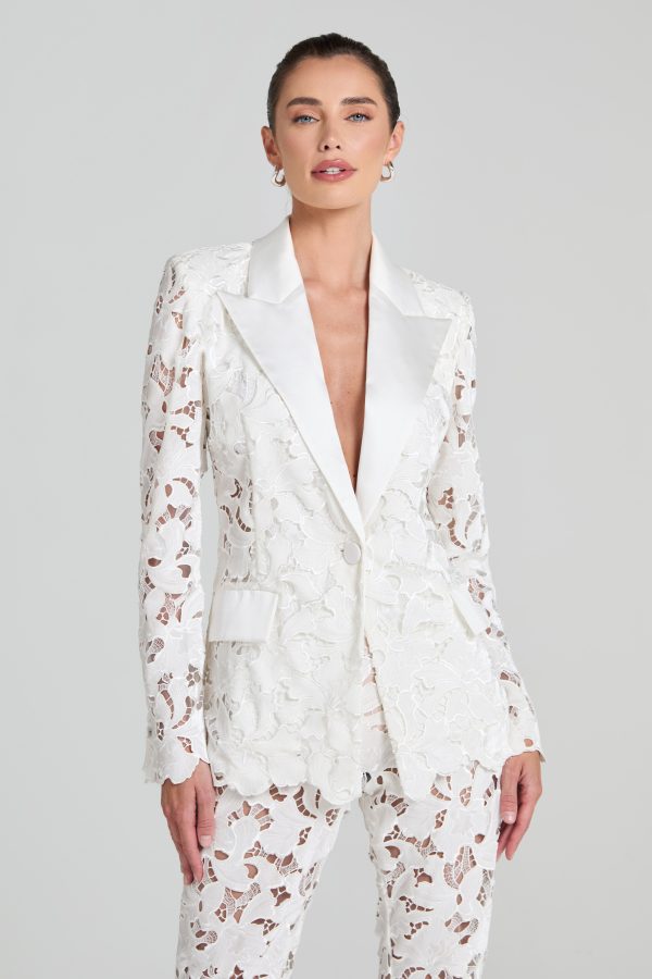 Valia White Blazer Discount