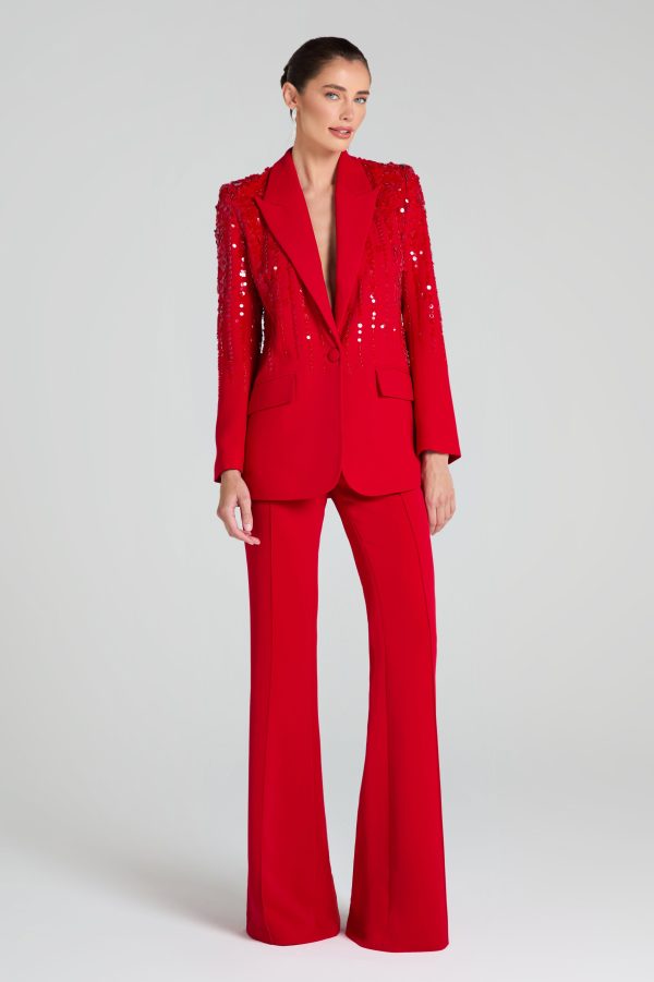 Lucille Red Blazer Hot on Sale