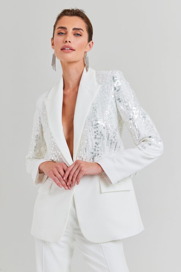 Lucille White Blazer Sale