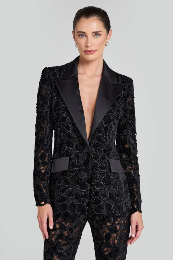 Valia Black Blazer Hot on Sale