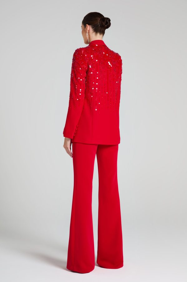 Lucille Red Blazer Hot on Sale